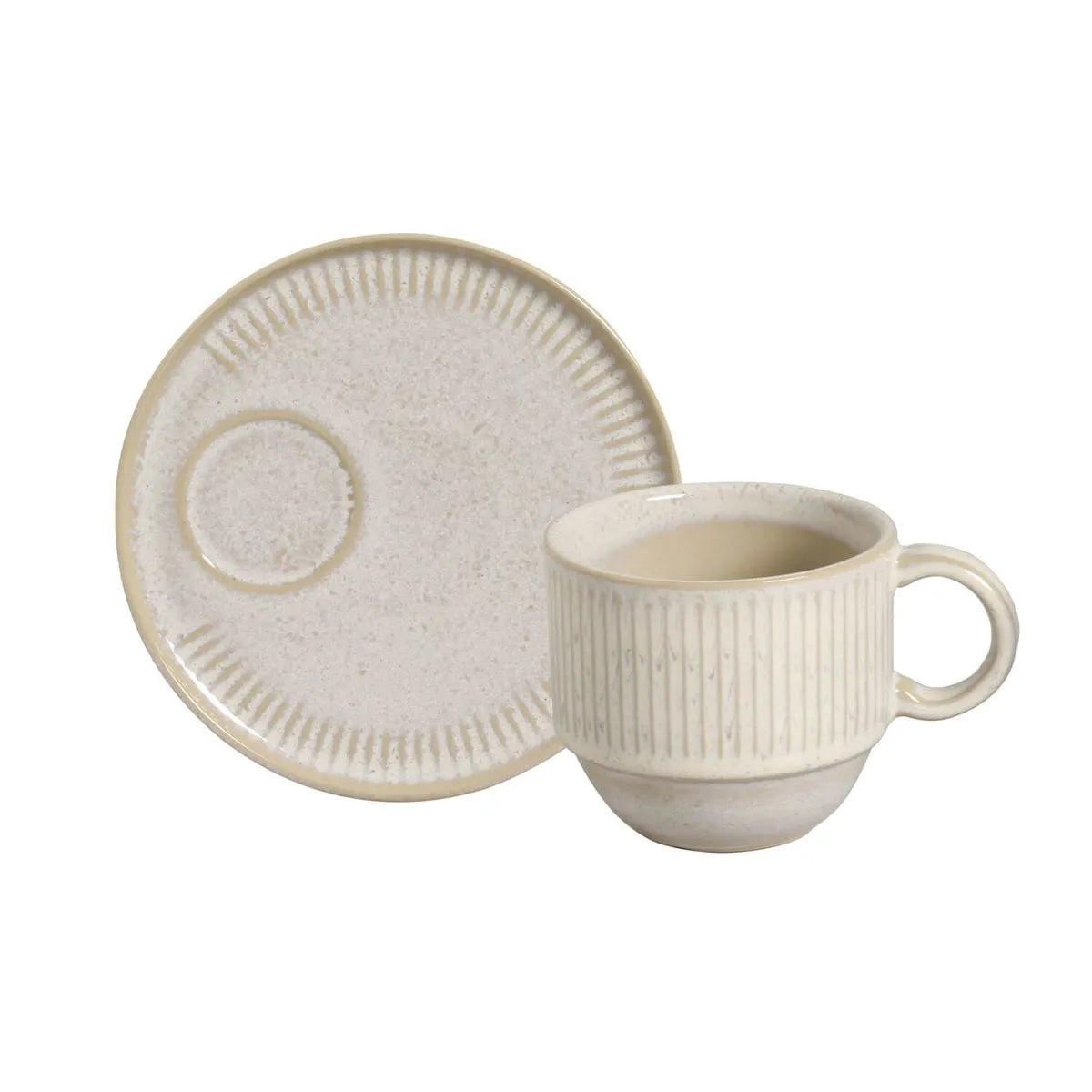 Xícara de Chá Empilhável com Pires Linhas Latte 230ml (Unidade)
