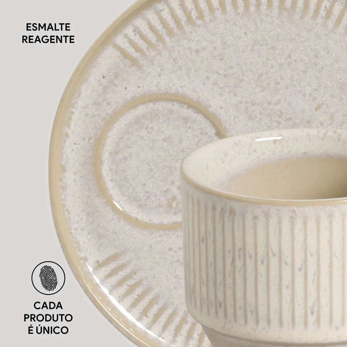 Xícara de Chá Empilhável com Pires Linhas Latte 230ml (Unidade)