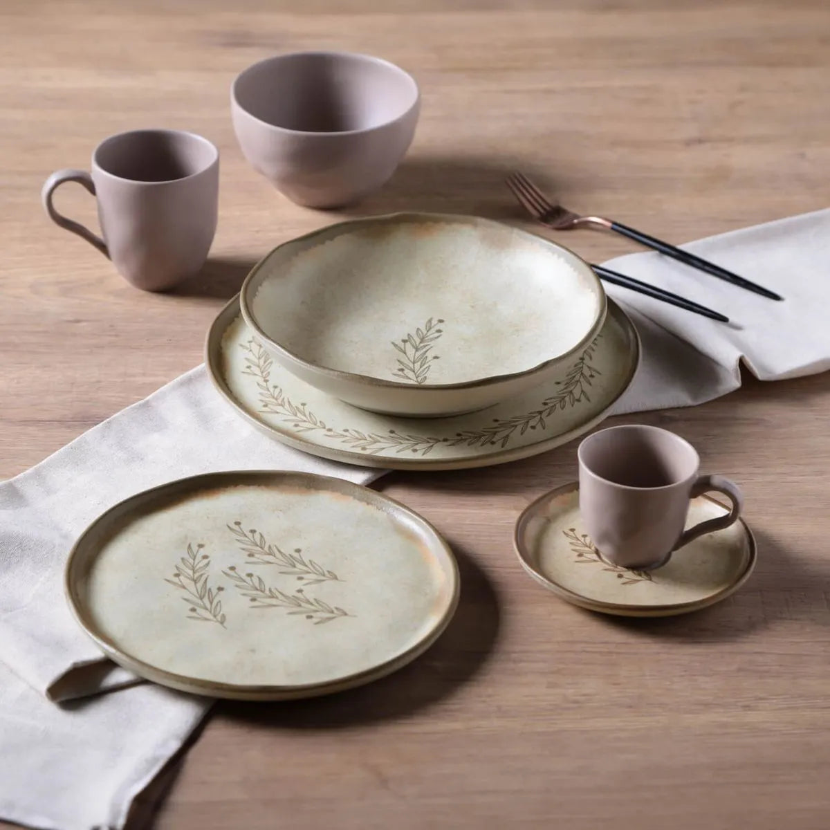 Xícara de Café com Pires Bio Stoneware Nativa 120ml