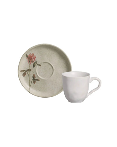 Xícara de Café com Pires Bio Stoneware Campestre 120ml