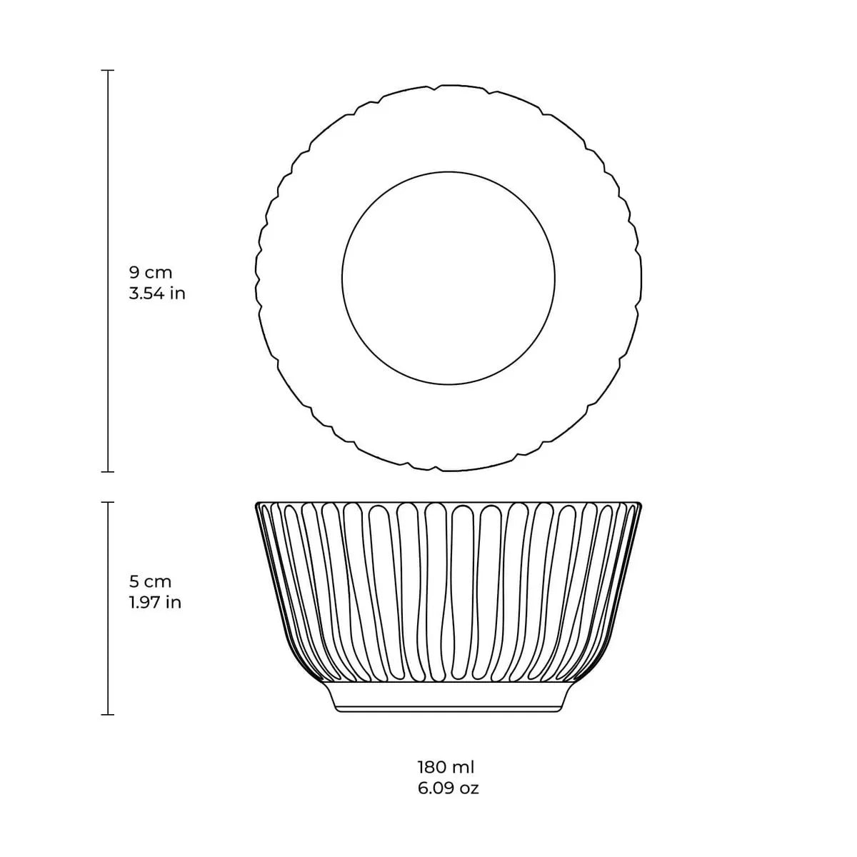 Ramequins Médio Linhas Pistache Ø9x5cm 170ml